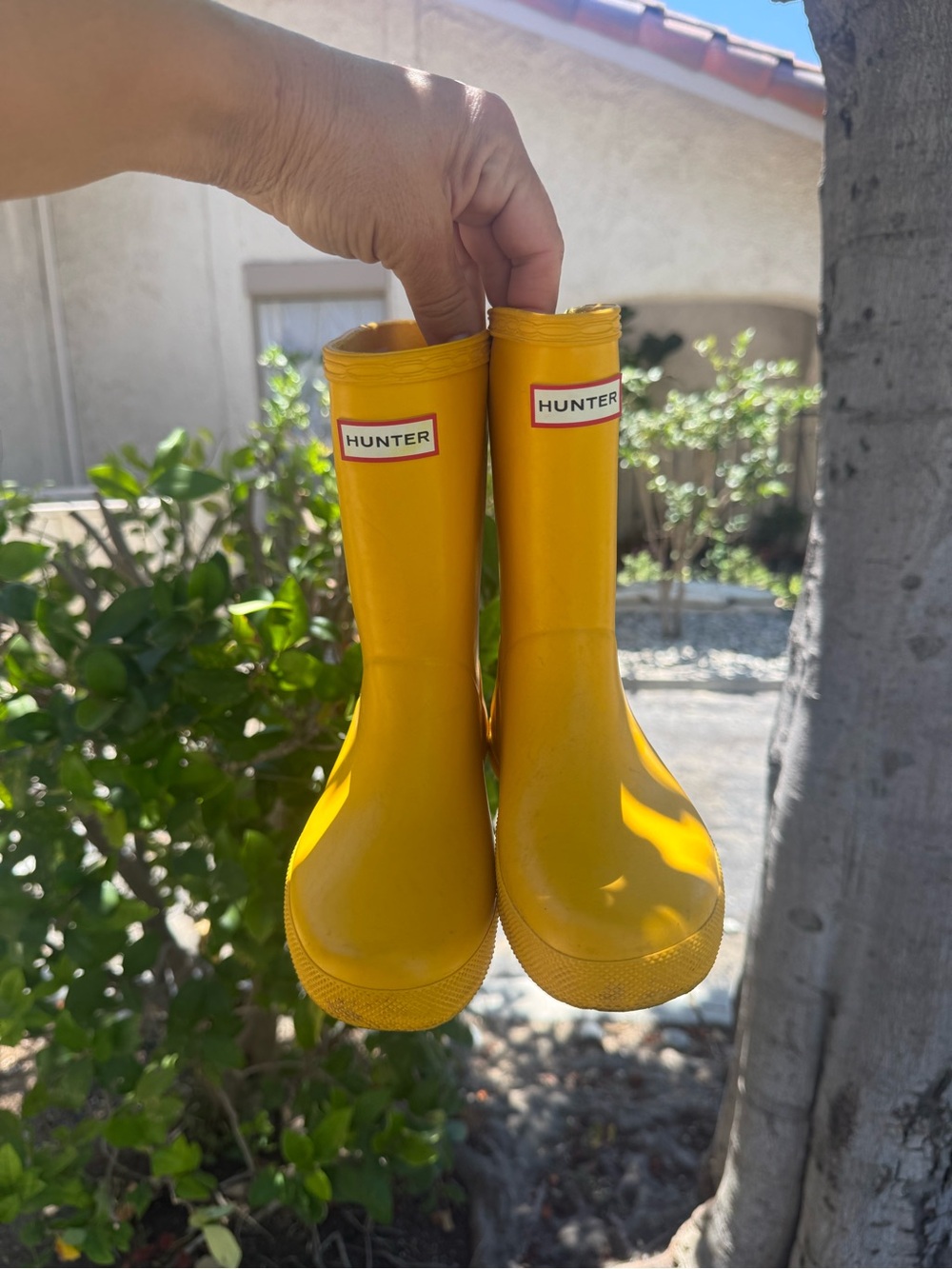 Hunter Yellow Kids Rain Boots - Classic Logo